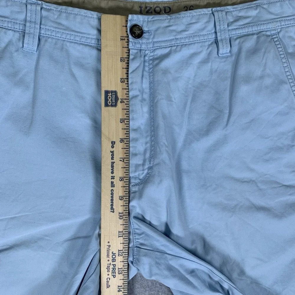 Izod Saltwater Shorts Mens Size 36 Cotton Flat Front Blue